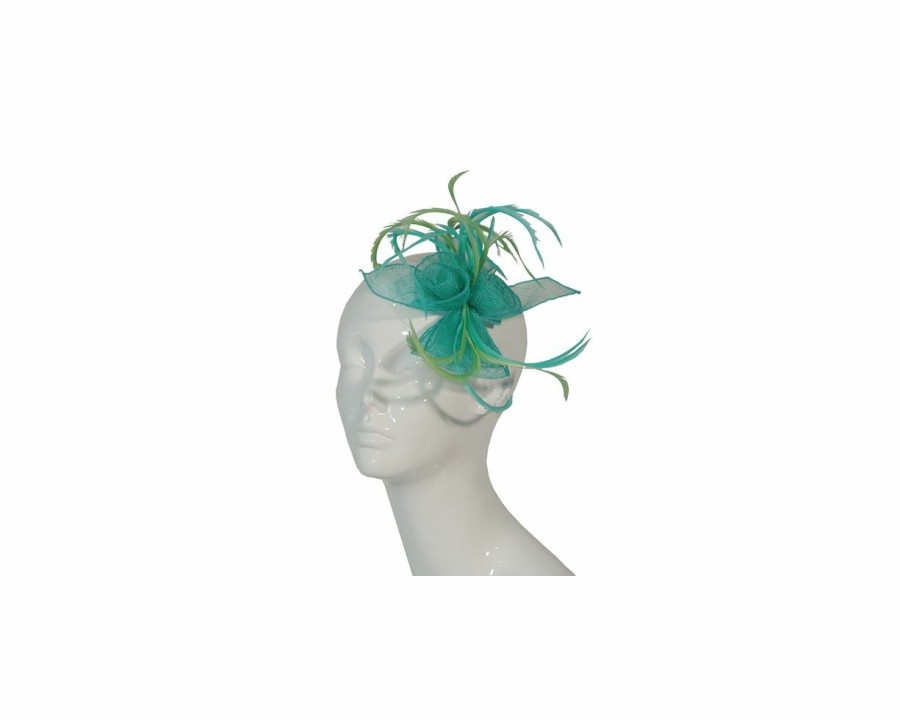 Hats * | Outlet Scala Izzabella Womens Fascinator Turquoise