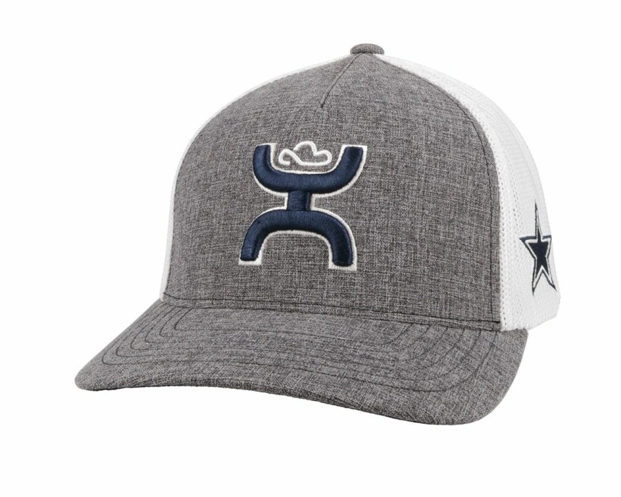 Hats * | Excellent Hooey Nfl Dallas Cowboys / White-Trucker Cap Grey