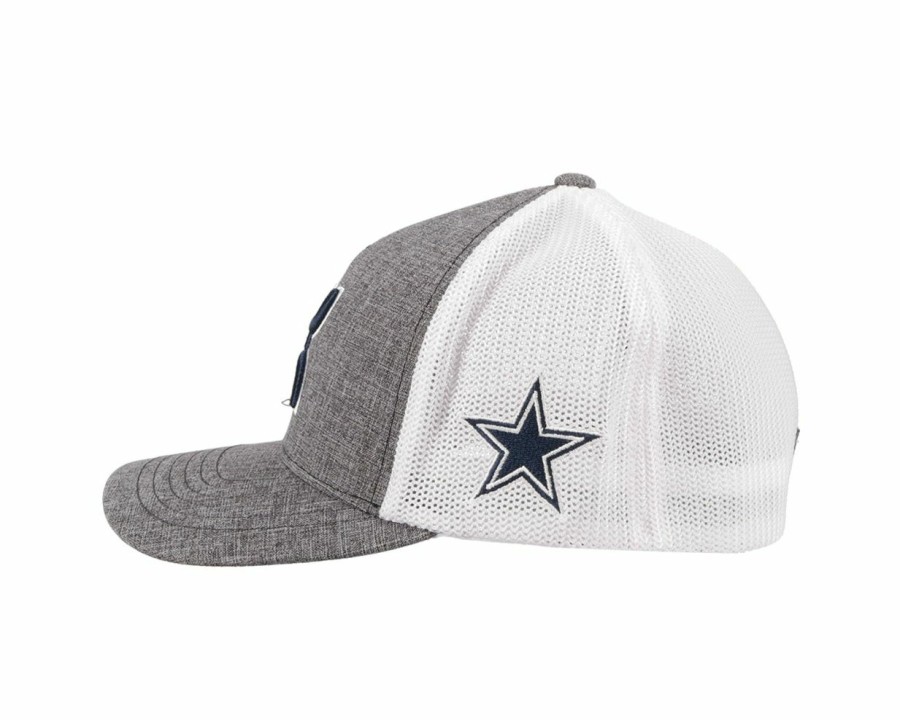 Hats * | Excellent Hooey Nfl Dallas Cowboys / White-Trucker Cap Grey