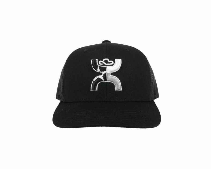 Hats * | Cheaper Hooey Texican ( /White) Trucker Cap Black