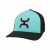 Hats * | Sale Hooey Coach ( Turquoise/Black )-Fitted Ball Cap Turquoise/Blacl