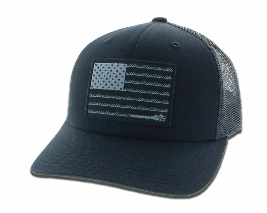 Hats * | Wholesale Hooey "Liberty Roper" / Trucker Cap Black