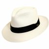 Hats * | Superior Style Scala Highlands Panama Straw Fedora Hat Bleach