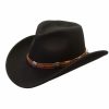 Hats * | Quality Guarantee Silverado Henley Shapeable Soft Wool Felt Outback Hat Black