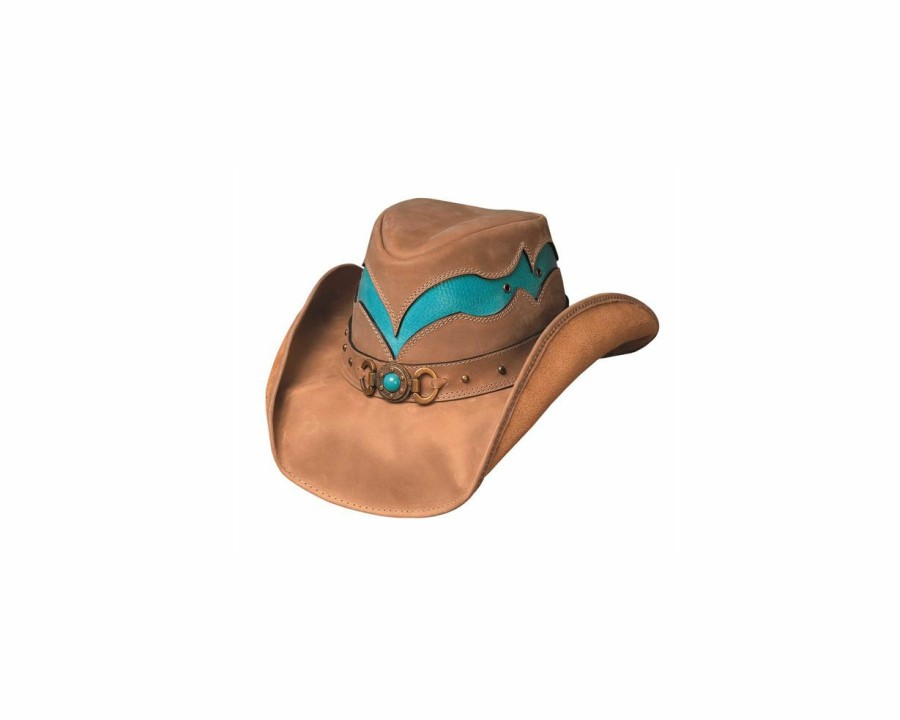 Hats * | Promotions Bullhide Cascade Range Leather Cowboy Hat Camel