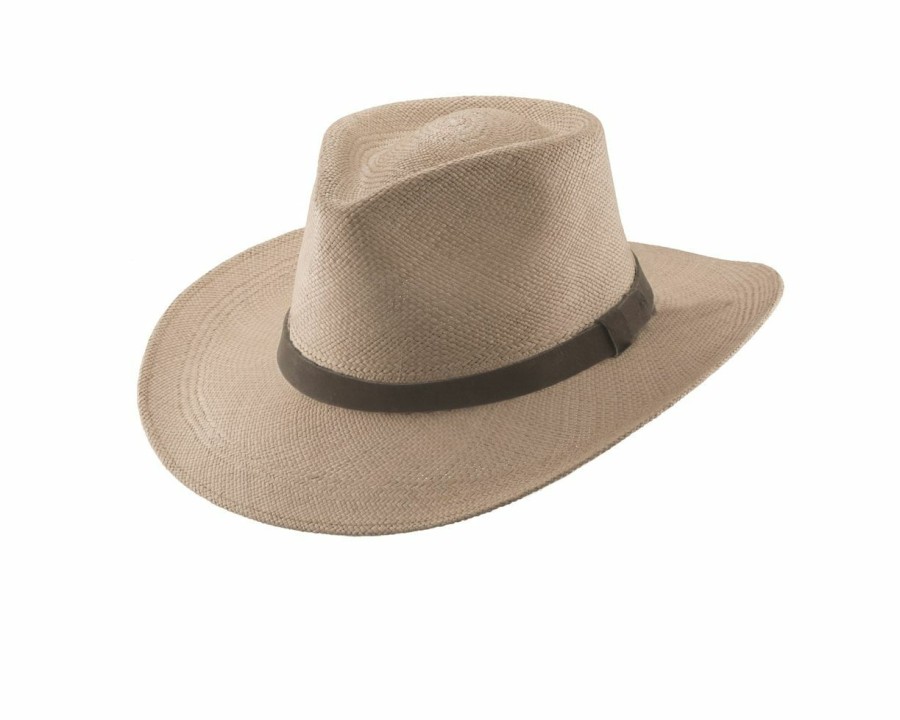 Hats * | Top Selling Scala Munford Straw Fedora Hat Natural