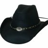 Hats * | Top Selling Bullhide Get On Leather Cowboy Hat Black