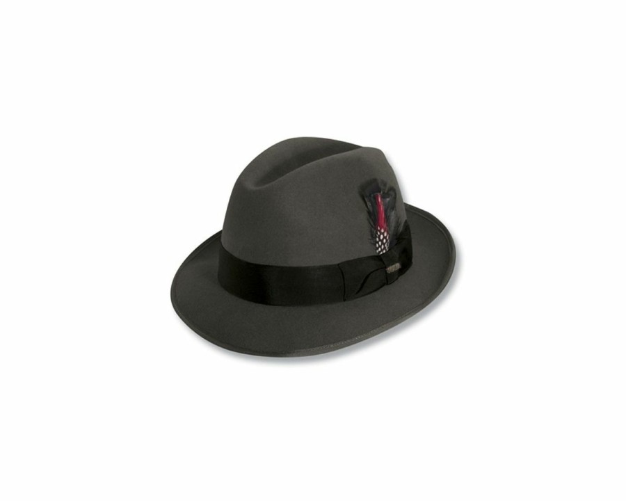 Hats * | Wholesale Scala Detroit Wool Fedora Hat