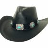 Hats * | Unique Style Bullhide A Night To Shine Womens Straw Cowgirl Hat Black