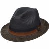 Hats * | Excellent Quality Scala York Straw Fedora Hat Black