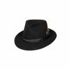 Hats * | Wholesale Bullhide Clarkston Wool Fedora Hat Black