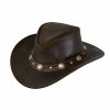 Hats * | Promotions Outback Rawhide Leather Outdoorsman Hat Chocolate