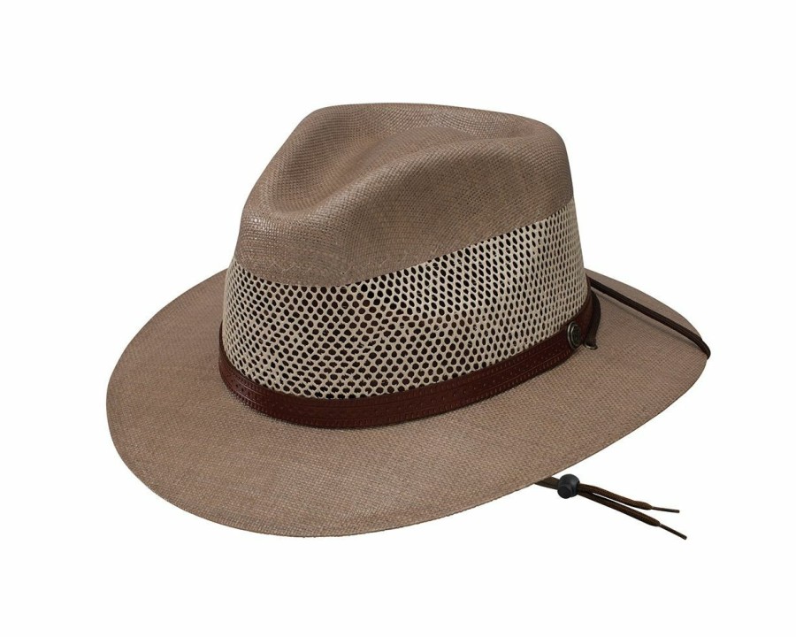 Hats * | Superior Style Stetson Afton Woven Canvas Outdoor Hat Taupe