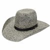 Hats * | Fire Sale Resistol Hooey Del Rio Straw Cowboy Hat Black/White