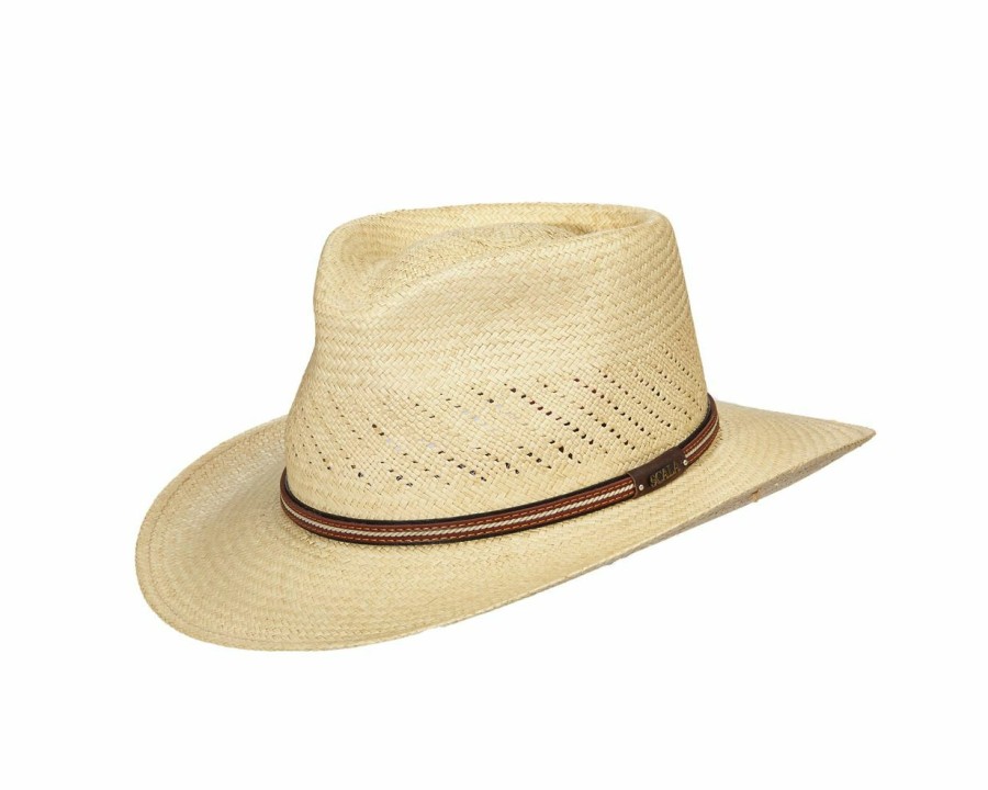 Hats * | Promotions Scala Aurburn Straw Outdoorsman Hat Natural