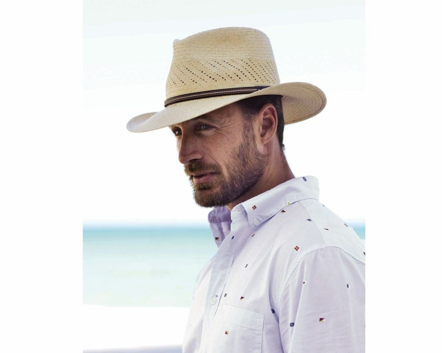 Hats * | Promotions Scala Aurburn Straw Outdoorsman Hat Natural