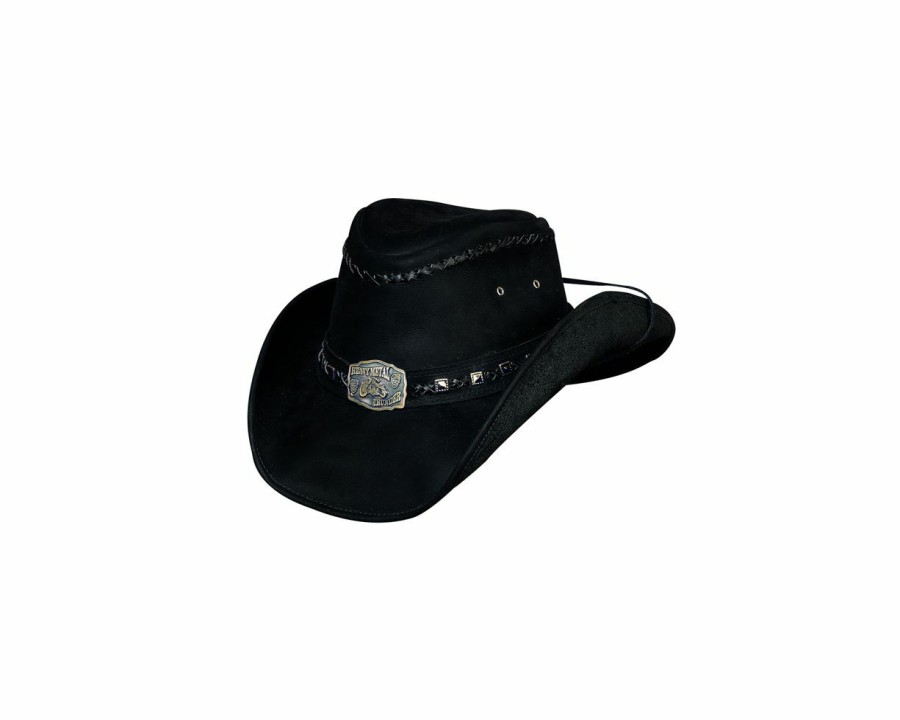 Hats * | Affordable Price Bullhide Thunder Struck Leather Cowboy Hat Black