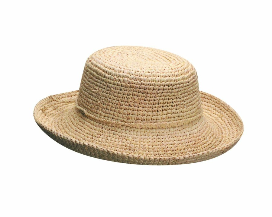 Hats * | Tendy Style Scala Beaufort (Petite) Crocheted Straw Sun Hat Natural