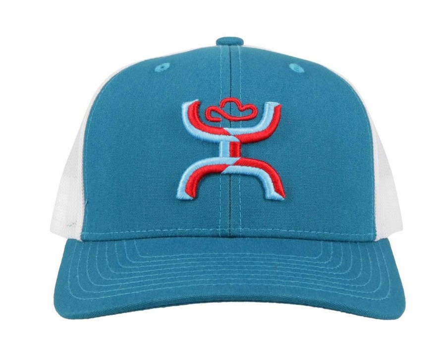 Hats * | Unique Style Hooey Sterling ( /White/Red) Trucker Cap Turquoise