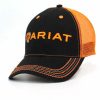 Hats * | Unique Style Ariat Black And Blaze Trucker Cap