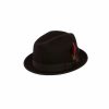 Hats * | Shoping Model Dobbs Rocky Wool Fedora Hat Black