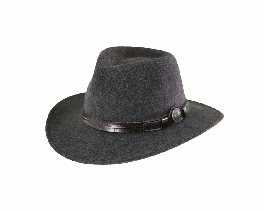 Hats * | Excellent Outback Collingsworth Soft Wool Outdoorsman Hat Grey