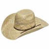 Hats * | Absolute Quality Ariat Punchy (A73146) (20X) Shantung Straw Cowboy Hat Natural/Brown