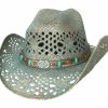 Hats * | Sale Bullhide Temptations Shapeable Straw Cowboy Hat Blue