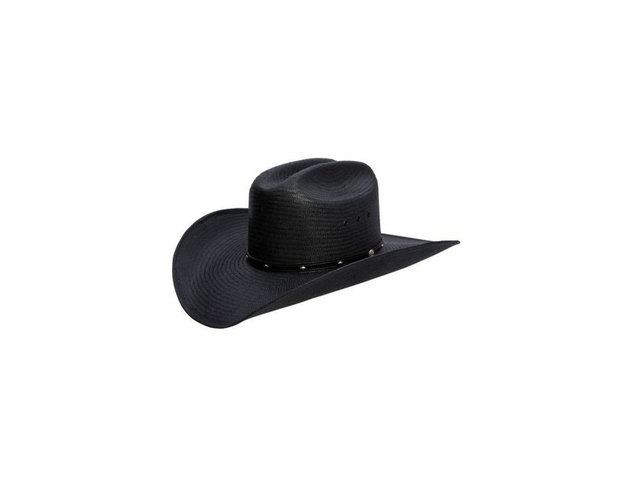 Hats * | Wholesale Stetson Bullock Shantung Straw Cowboy Hat Black