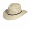 Hats * | Top Selling Scala Donald Straw Fedora Hat Natural