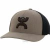 Hats * | Top Selling Hooey "Ash" ( /Black) Flex Fit Ball Cap Brown