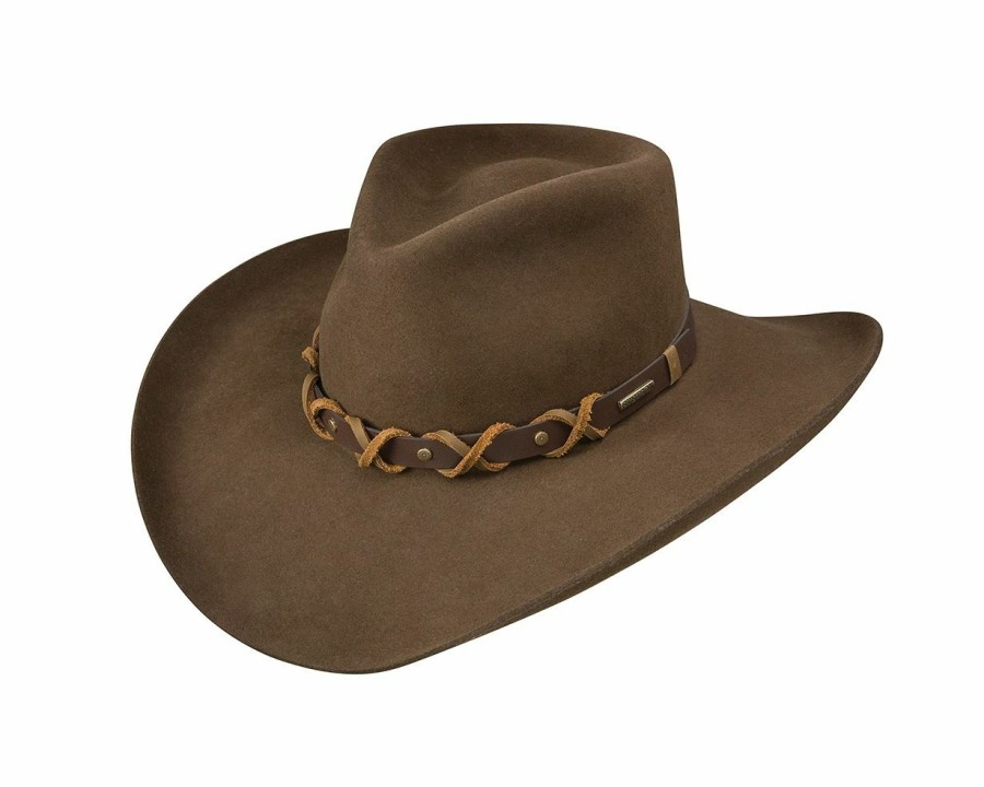 Hats * | Wholesale Stetson John Wayne Blackthorne Fur Cowboy Hat Khaki