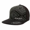 Hats * | Fire Sale Ariat Aztec Trucker Cap Black/Grey