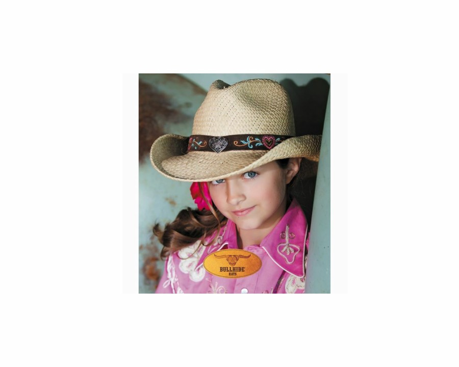 Hats * | Exceptional Design Bullhide Crazy For You Childrens Straw Cowboy Hat Natural