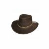 Hats * | Less Expensive Bullhide Kanosh Leather Australian Hat Dark Brown