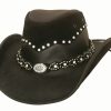 Hats * | Top Selling Bullhide Back In Shapeable Leather Cowboy Hat Black