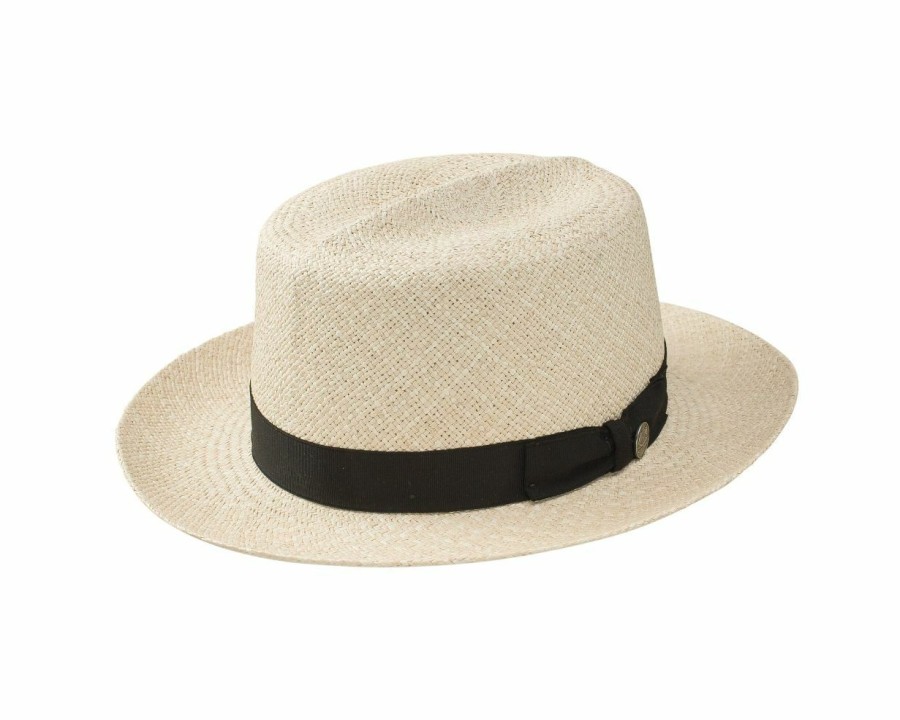 Hats * | Tendy Style Stetson Bavaro Straw Fedora Hat Natural