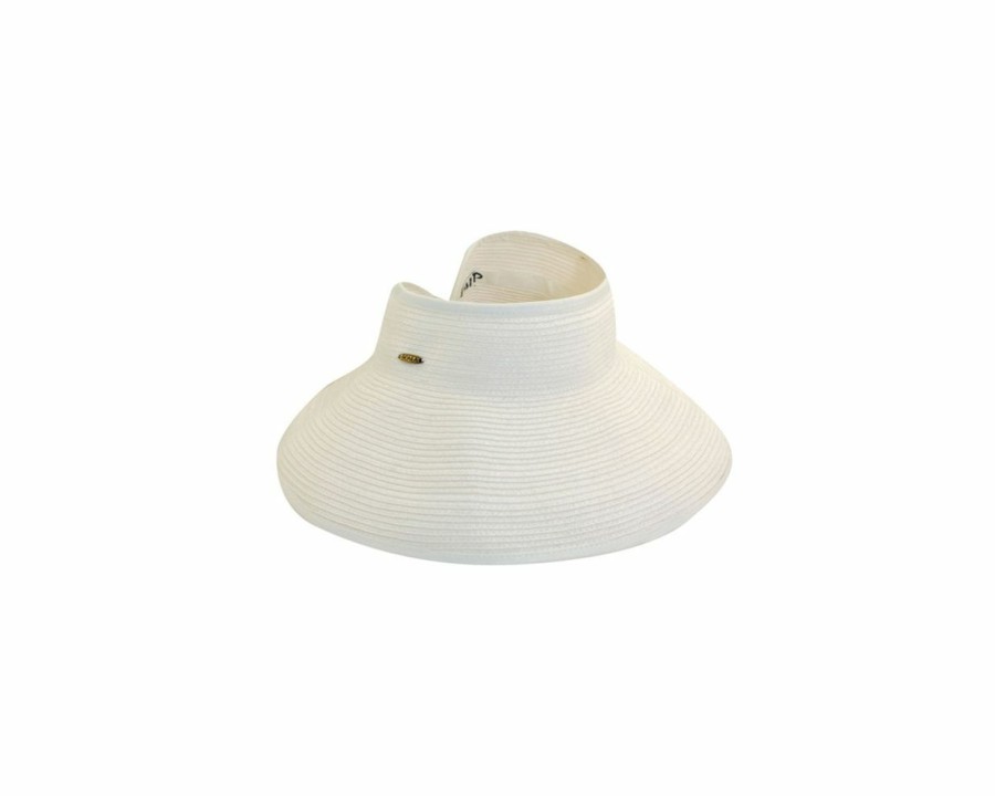 Hats * | Fire Sale Scala The Roll Visor Womens Visor White