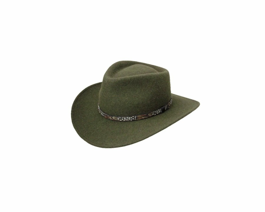 Hats * | Less Expensive Stetson Expedition Soft Wool Cowboy Hat Loden Green