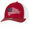 Hats * | Outlet Ariat Distressed Usa Flag Trucker Cap Red