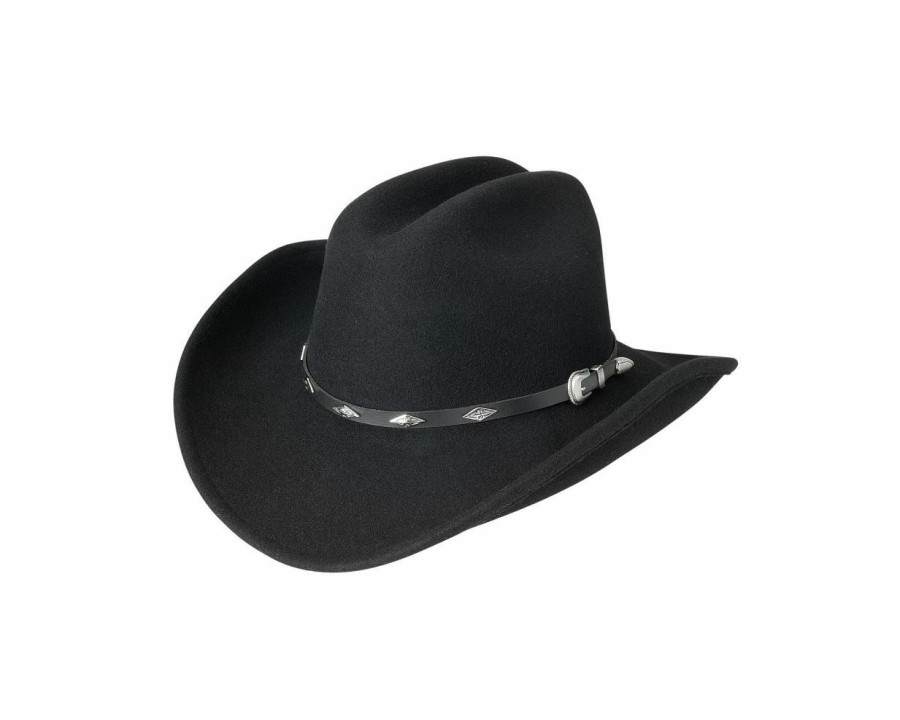 Hats * | Wholesale Silverado Western Gent Wool Cowboy Hat Black