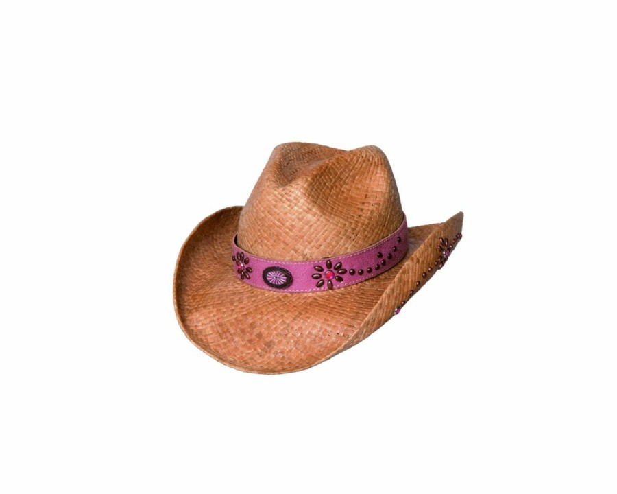 Hats * | Shoping Model Bullhide Daughter Of The West Childrens Shapeable Straw Cowboy Hat Natural