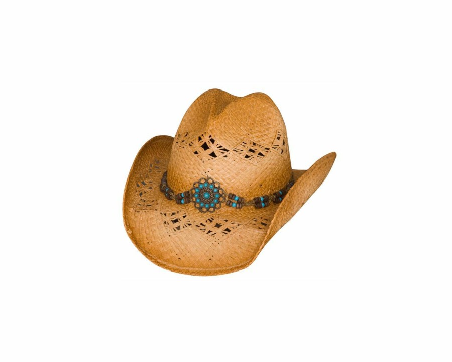 Hats * | Top Selling Bullhide Tequila Sunrise Shapeable Straw Cowgirl Hat Sweated & Dusted