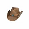 Hats * | Fire Sale Bullhide Amnesia Womens Straw Cowboy Hat Brown