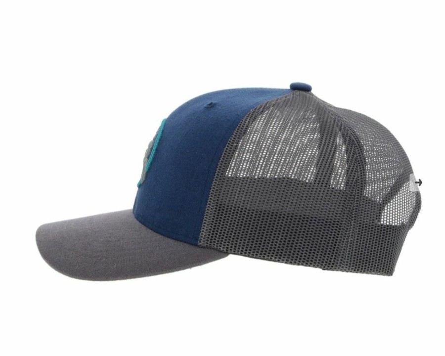 Hats * | Promotions Hooey Strap ( /Turquoise) Trucker Cap Grey