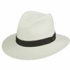 Hats * | Exceptional Design Scala Edgewood Panama Straw Fedora Hat Bleach