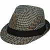 Hats * | Quality Guarantee Deadwood Trading Domino Fedora Hat Black Multi