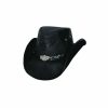 Hats * | Fire Sale Bullhide King Of The Road Leather Cowboy Hat Black