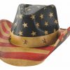 Hats * | Promotions Bullhide Old Glory Straw Cowboy Hat Ivory/ Multi